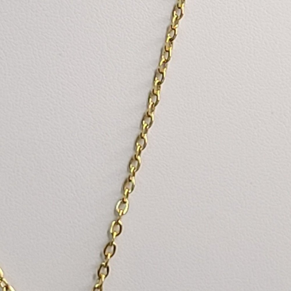 Gold Tone Metal Purple Marquis and Pave Crystals Cross Pendant Necklace 18 in - Picture 5 of 8